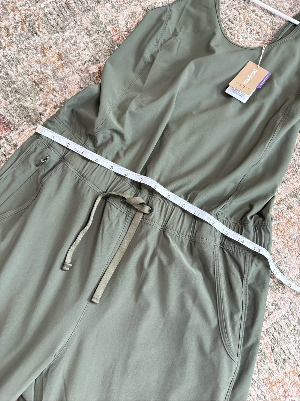 Patagonia Womens Fleetwith Jumpsuit Sleeveless Olive Green Sleeveless Medium - Picture 12 of 15